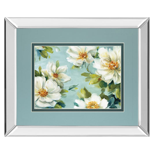 Classy Living Blooming Serenity 40x34in Wall Art | Transitional Mirrored Frame | Living Room & Bedroom Botanical Decor | 3 x 40 x 34 in | Model DM5764MF