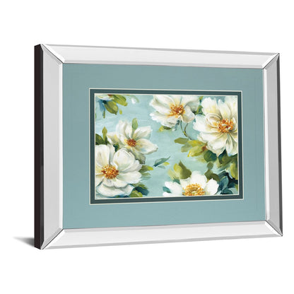 Classy Living Blooming Serenity 40x34in Wall Art | Transitional Mirrored Frame | Living Room & Bedroom Botanical Decor | 3 x 40 x 34 in | Model DM5764MF