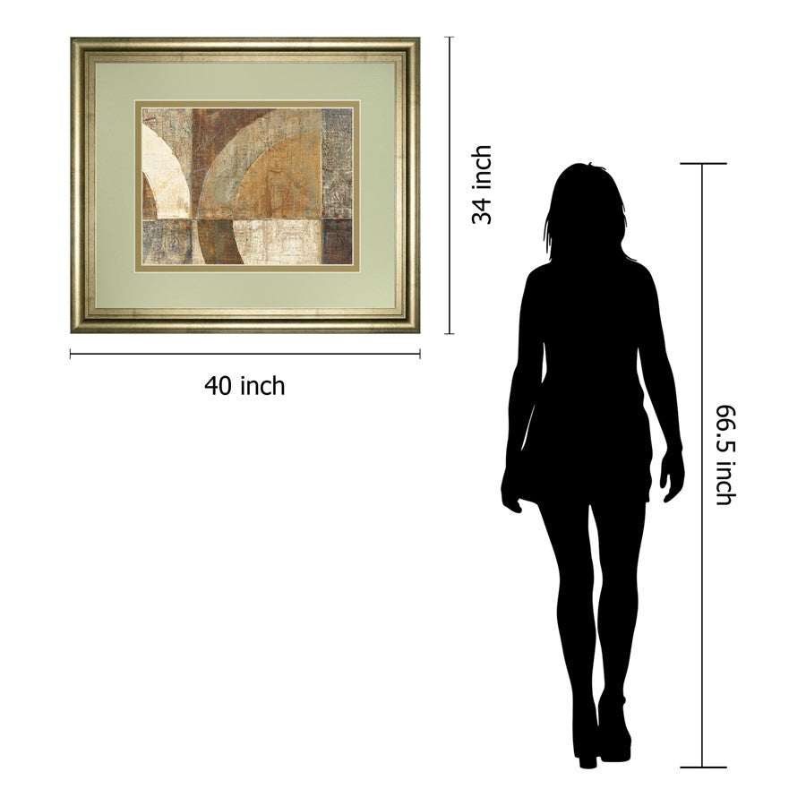 Classy Living Abstract Arches Wall Art 40x34in | Contemporary Gilded Radiance Frame | Living Room & Office Decor | 40 x 34 x 1 in | Model DM5765