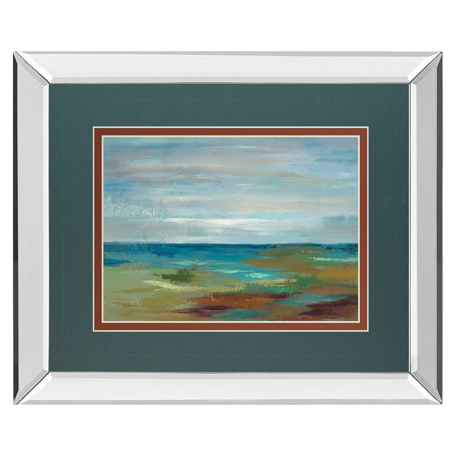 Classy Living Coastal Serenity 40x34in Wall Art | Contemporary Mirrored Frame with Coastal Scene | Living Room & Bedroom Decor | 40 x 34 | Model DM5766MF