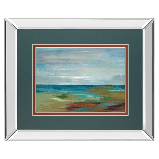 Classy Living Coastal Serenity 40x34in Wall Art | Contemporary Mirrored Frame with Coastal Scene | Living Room & Bedroom Decor | 40 x 34 | Model DM5766MF