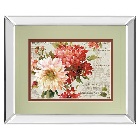 Classy Living Floral Elegance 40x34in Wall Art | Traditional Mirrored Frame Floral Print | Living Room, Bedroom & Dining Room Decor | 3 x | Model DM5767MF