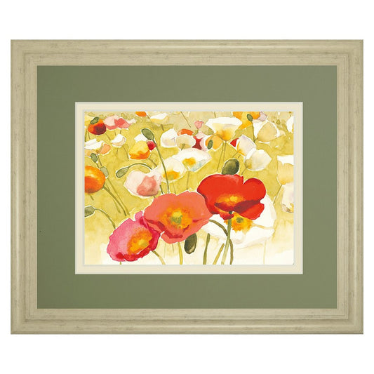 Classy Living Serene Blooms 40x34in Wall Art | Contemporary Paper Print in Ivory Bliss MDF Frame | Living Room & Bedroom Decor | 1 x 40 x | Model DM5768