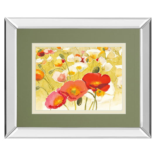 Classy Living Serene Blooms 40x34in Wall Art | Contemporary Botanical Floral Print with Mirrored Frame | Living Room & Bedroom Decor | 3 | Model DM5768MF