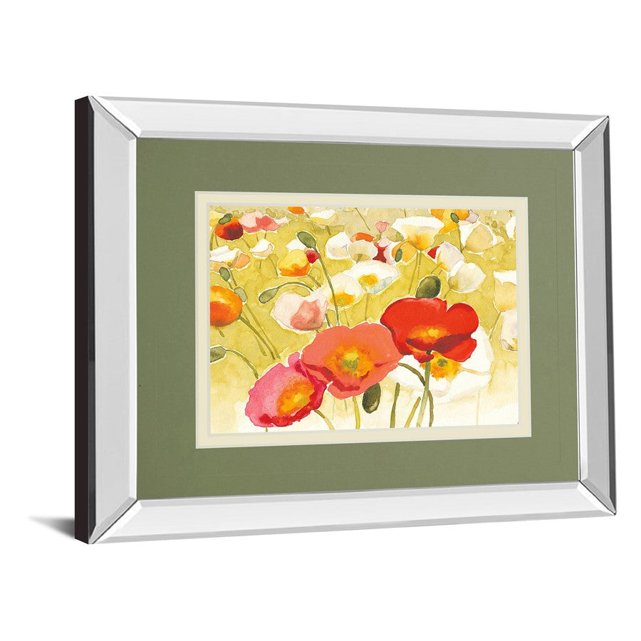 Classy Living Serene Blooms 40x34in Wall Art | Contemporary Botanical Floral Print with Mirrored Frame | Living Room & Bedroom Decor | 3 | Model DM5768MF