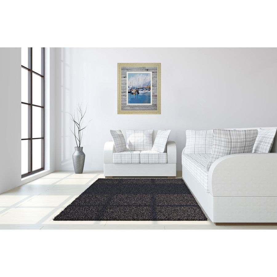 Classy Living Seaside Serenity 34x40in Wall Art | Transitional Framed Print in Ivory Bliss MDF Frame | Living Room & Office Nautical Decor | Model DM5775