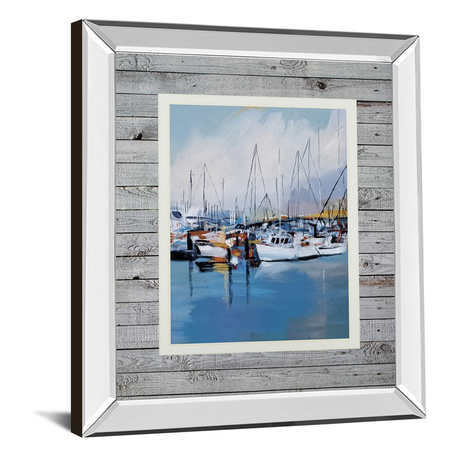 Classy Living Seaside Serenity Wall Art 34x40in | Transitional Mirrored Frame | Living Room, Bedroom & Office Decor | 40 in H, Vertical | Model DM5775MF