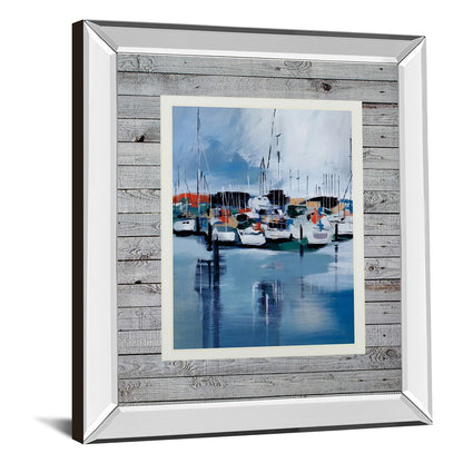 Classy Living Harbor Reflections 34x40in Wall Art | Contemporary Coastal Mirrored Frame | Living Room & Office Decor | 34 x 40 x 3 in | Model DM5776MF