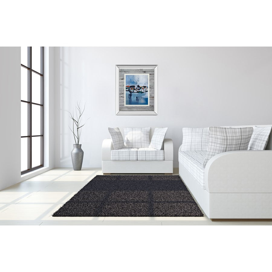 Classy Living Harbor Reflections 34x40in Wall Art | Contemporary Coastal Mirrored Frame | Living Room & Office Decor | 34 x 40 x 3 in | Model DM5776MF