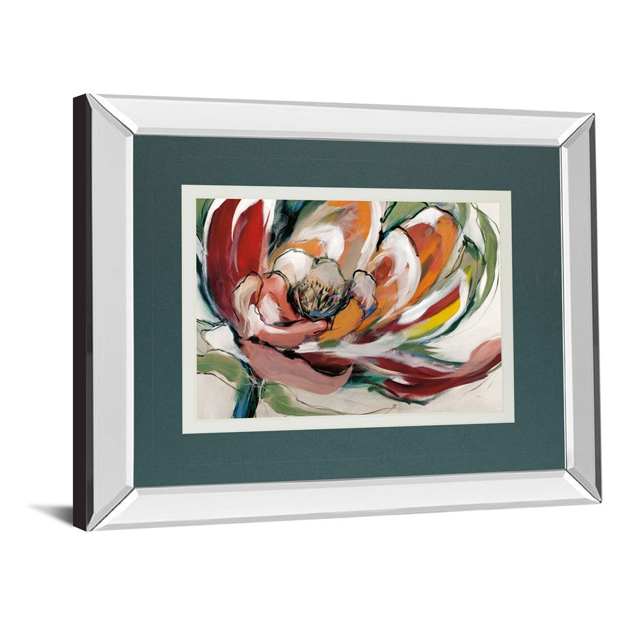 Classy Living Vibrant Bloom Wall Art 40x34in | Contemporary Mirrored Frame | Living Room & Office Decor | 40 x 34 x 3 in | Model DM5778MF