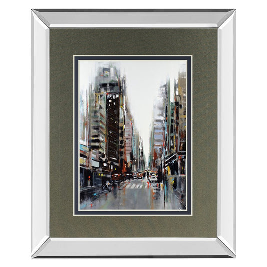 Classy Living Urban Pulse 34x40in Wall Art | Contemporary Multicolor Abstract on Mirrored Frame | Living Room & Office Decor | 34 x 40 x | Model DM5779MF