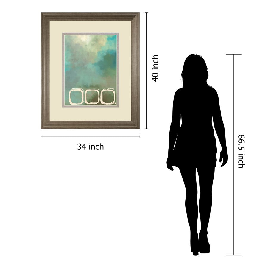 Classy Living Tranquil Circles 34x40in Wall Art | Contemporary Abstract Graphic on Paper in Tranquil Ash MDF Frame | Living Room & Office | Model DM5797