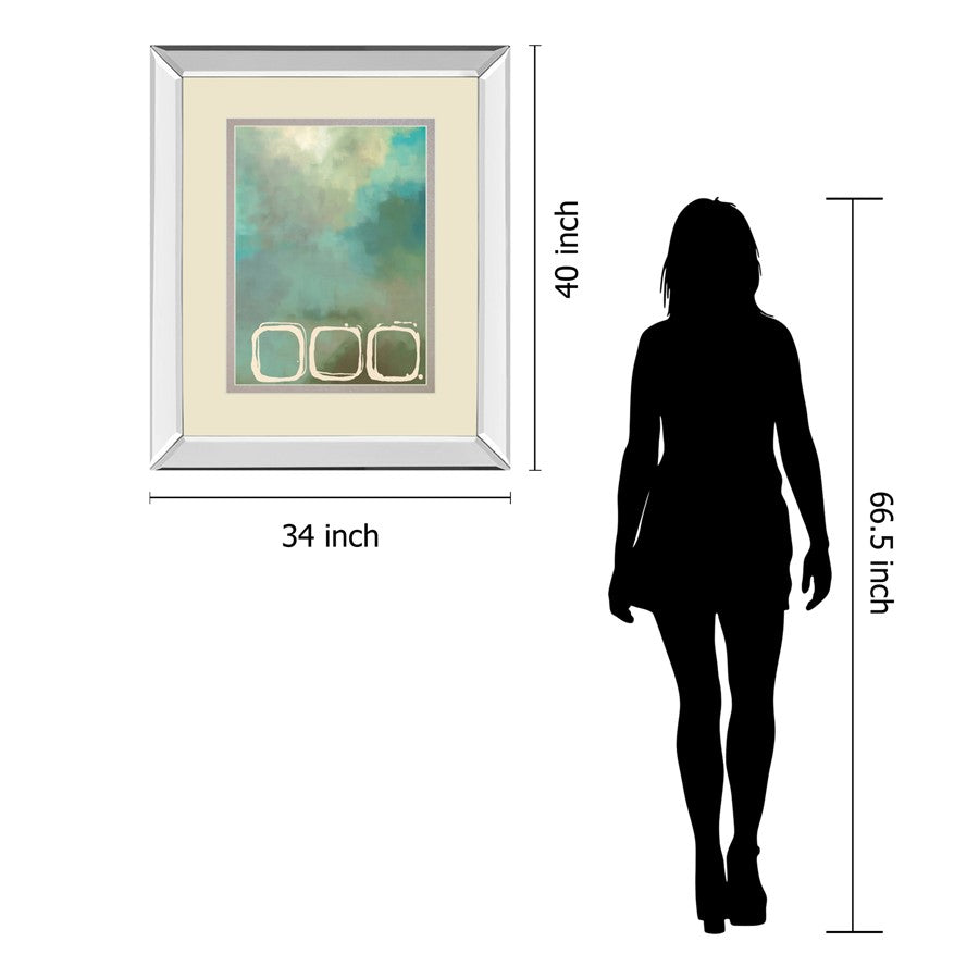 Classy Living Tranquil Circles 34x40in Wall Art | Contemporary Abstract with Mirrored Frame | Living Room & Office Decor | 34 x 40 x 3 in | Model DM5797MF