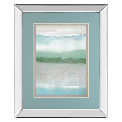 Classy Living Misty Shoreline 34x40in Wall Art | Contemporary Mirrored Frame Mixed Media | Living Room, Bedroom & Office Decor | 40 in H | Model DM5798MF