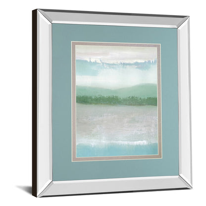 Classy Living Misty Shoreline 34x40in Wall Art | Contemporary Mirrored Frame Mixed Media | Living Room, Bedroom & Office Decor | 40 in H | Model DM5798MF