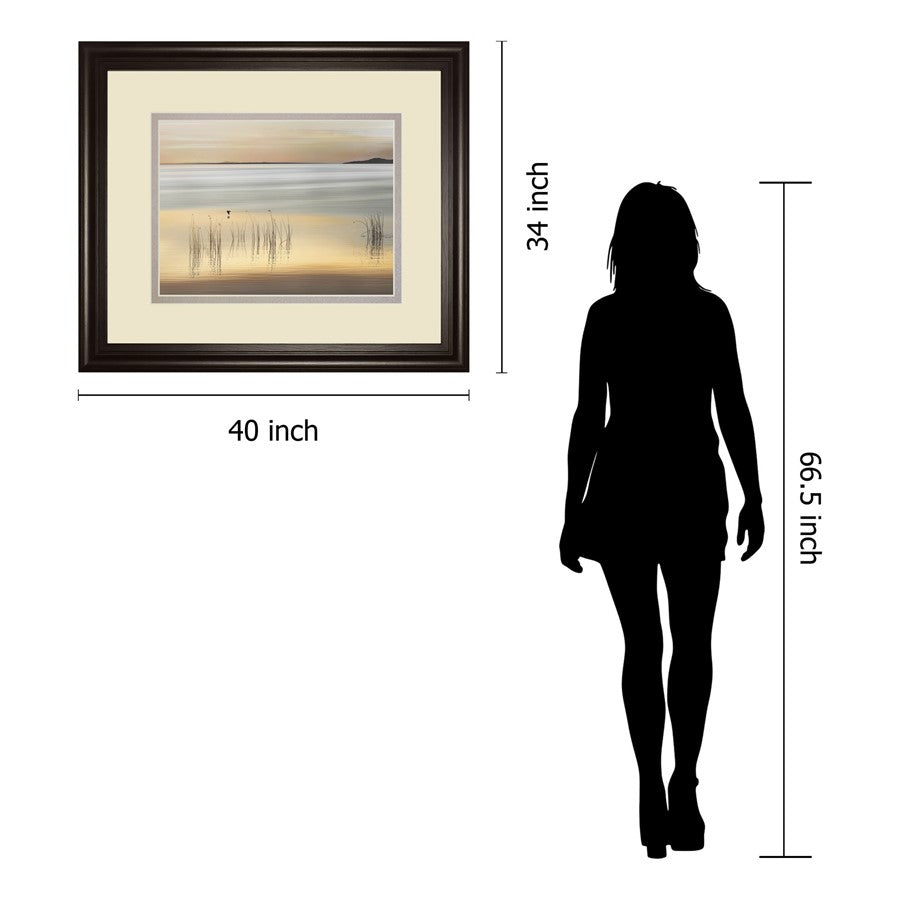 Classy Living Iceland Waterscape Wall Art 40x34in | Contemporary Coastal Dark Chocolate MDF Frame | Living Room & Bedroom Decor | 40 x 34 x | Model DM5802