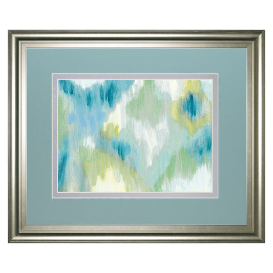 Classy Living Serene Brushstrokes 40x34in Wall Art | Contemporary Abstract Multicolor on Paper, Silver MDF Frame | Living Room & Office | Model DM5803