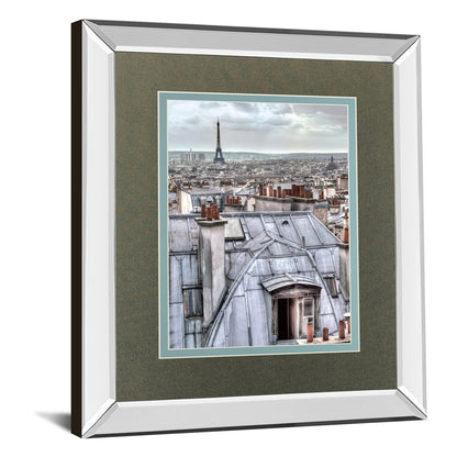 Classy Living Summer Breeze 34x40in Wall Art | Contemporary Mirrored Frame Paris Rooftop | Living Room & Office Decor | 34 x 40 x 3 in | Model DM5805MF