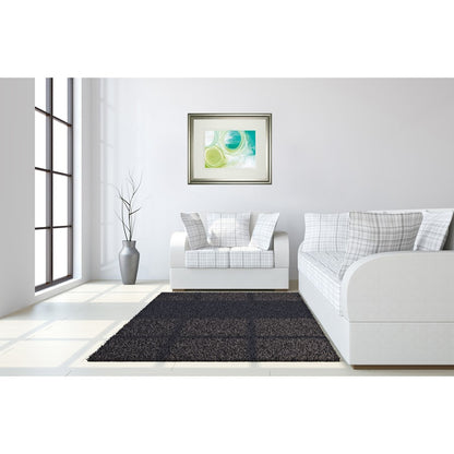 Classy Living Serene Swirls Wall Art 40x34in | Contemporary Abstract Green Teal White on Silver Serenity Frame | Living Room & Office Decor | Model DM5806
