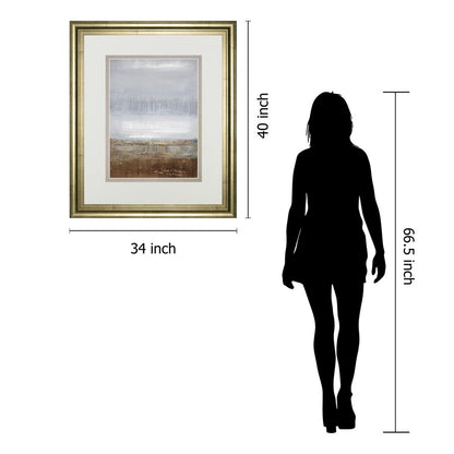 Classy Living Tranquil Horizon 34x40in Wall Art | Contemporary Gold MDF Frame and Paper Print | Living Room & Office Decor | 1 x 34 x 40 in | Model DM5808