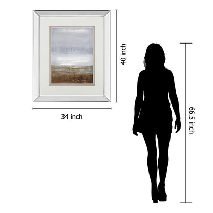 Classy Living Tranquil Horizon 34x40in Wall Art | Contemporary Mirrored Frame | Living Room, Bedroom & Office Decor | 34 x 40 x 3 in | Model DM5808MF