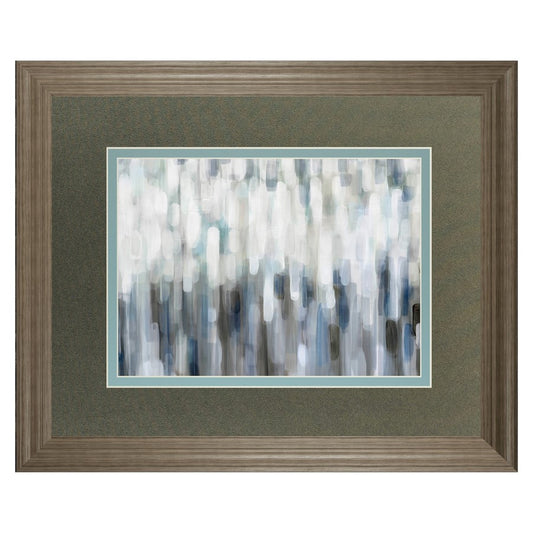 Classy Living Silver Rain Wall Art 40x34in | Contemporary Abstract Gray Blue White on Paper | Living Room & Office Decor | 40 x 34 x 1 in | Model DM5811