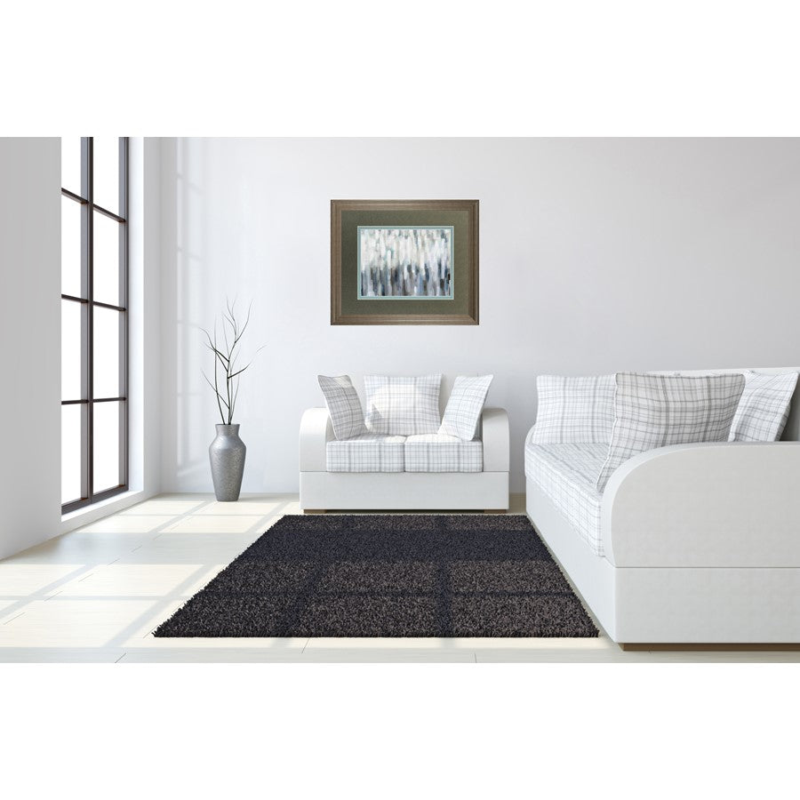 Classy Living Silver Rain Wall Art 40x34in | Contemporary Abstract Gray Blue White on Paper | Living Room & Office Decor | 40 x 34 x 1 in | Model DM5811