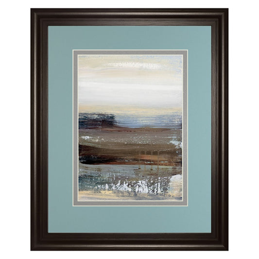 Classy Living Misty Lakeview 34x40in Wall Art | Contemporary Abstract Multicolor on Dark Chocolate MDF Frame | Living Room & Office Decor | Model DM5813