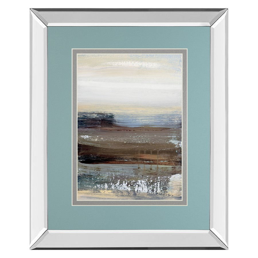 Classy Living Misty Lakeview 34x40in Wall Art | Contemporary Abstract Mirrored Frame | Living Room, Office & Bedroom Decor | 34 x 40 x 3 | Model DM5813MF