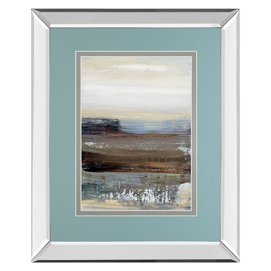 Classy Living Misty Lakeview 34x40in Wall Art | Contemporary Abstract Mirrored Frame | Living Room, Office & Bedroom Decor | 34 x 40 x 3 | Model DM5813MF