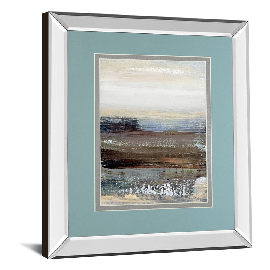 Classy Living Misty Lakeview 34x40in Wall Art | Contemporary Abstract Mirrored Frame | Living Room, Office & Bedroom Decor | 34 x 40 x 3 | Model DM5813MF