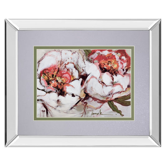 Classy Living Floral Whispers 40x34in Wall Art | Contemporary Mirrored Frame and Paper | Living Room, Bedroom & Office Decor | 3 x 40 x | Model DM5815MF