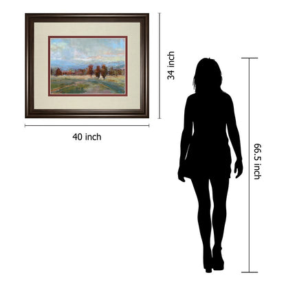 Classy Living Iceland Serenity 40x34in Wall Art | Contemporary Cinnamon Mocha MDF Frame with Real Glass | Living Room & Office Decor | 1 x | Model DM5820