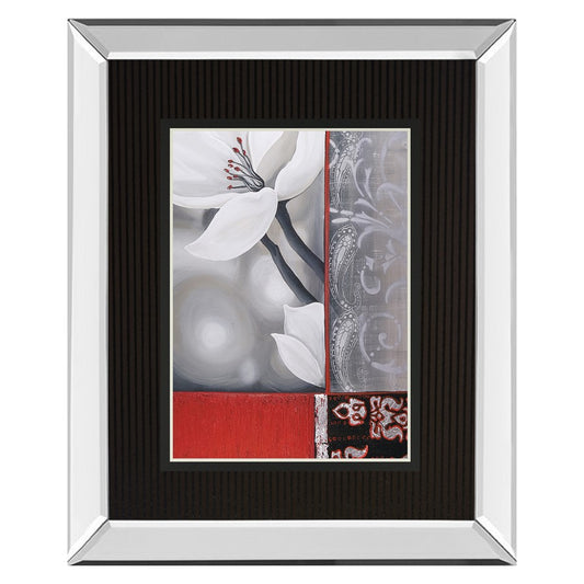 Classy Living Classically 34x40in Wall Art | Contemporary Mirrored Frame Botanical Print | Living Room & Office Decor | 34 x 40 x 3 in | Model DM5821MF