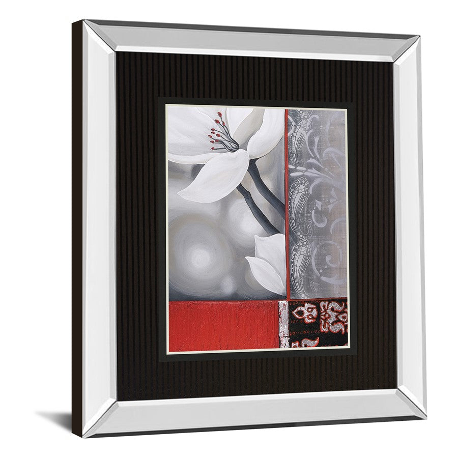 Classy Living Classically 34x40in Wall Art | Contemporary Mirrored Frame Botanical Print | Living Room & Office Decor | 34 x 40 x 3 in | Model DM5821MF