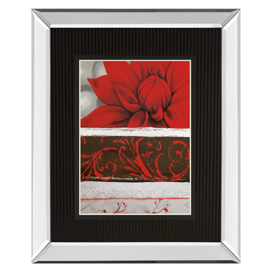 Classy Living Summer Bloom Wall Art 34x40in | Contemporary Floral with Mirrored Frame | Living Room & Office Decor | 34 x 40 x 3 in | Model DM5822MF