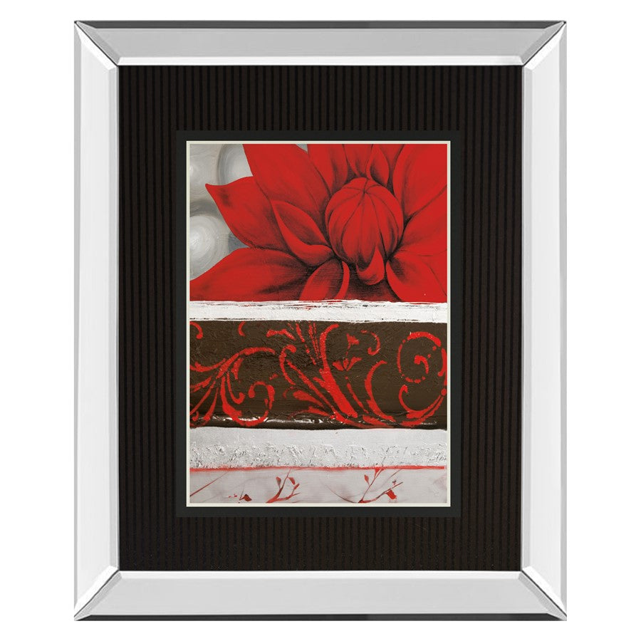 Classy Living Summer Bloom Wall Art 34x40in | Contemporary Floral with Mirrored Frame | Living Room & Office Decor | 34 x 40 x 3 in | Model DM5822MF
