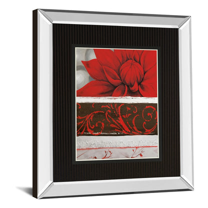 Classy Living Summer Bloom Wall Art 34x40in | Contemporary Floral with Mirrored Frame | Living Room & Office Decor | 34 x 40 x 3 in | Model DM5822MF