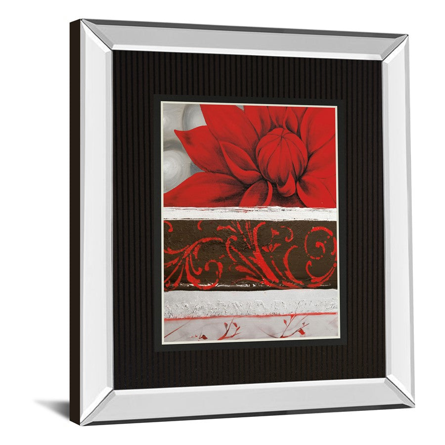 Classy Living Summer Bloom Wall Art 34x40in | Contemporary Floral with Mirrored Frame | Living Room & Office Decor | 34 x 40 x 3 in | Model DM5822MF