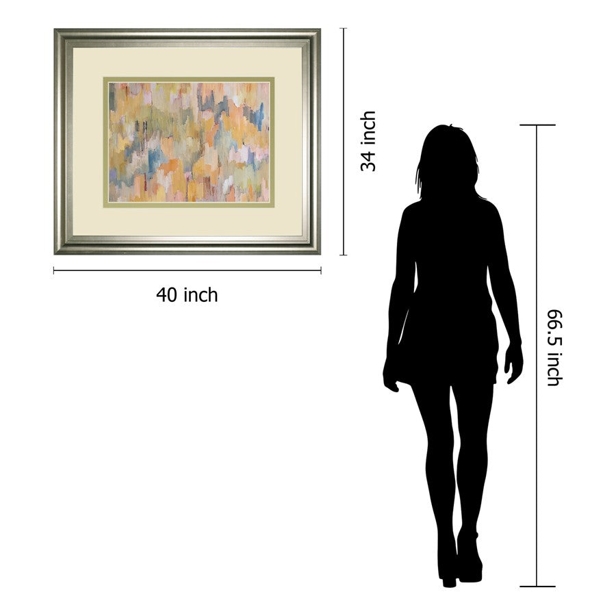 Classy Living Concerto Harmony 40x34in Wall Art | Contemporary Silver Framed Abstract on Paper | Living Room, Office & Bedroom Decor | 1 x | Model DM5824