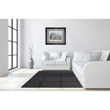 Classy Living Frosty Morning 40x34in Wall Art | Transitional Framed Print in Midnight Aura MDF Frame | Living Room & Bedroom Tranquil Decor | Model DM5827