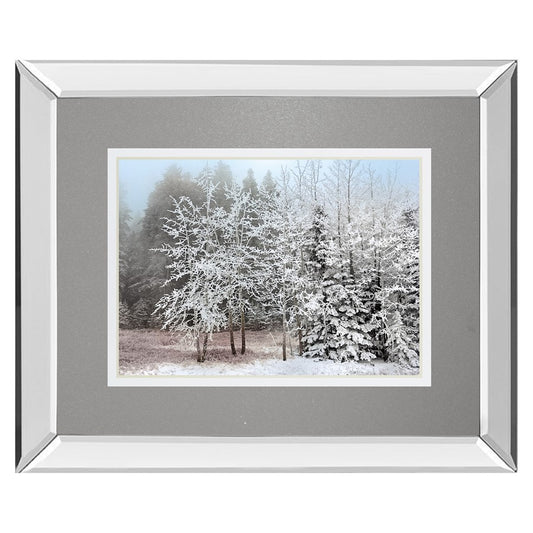 Classy Living Frosty Morning Wall Art 40x34in | Transitional Mirrored Frame | Living Room & Bedroom Winter Decor | 34 in H | Model DM5827MF