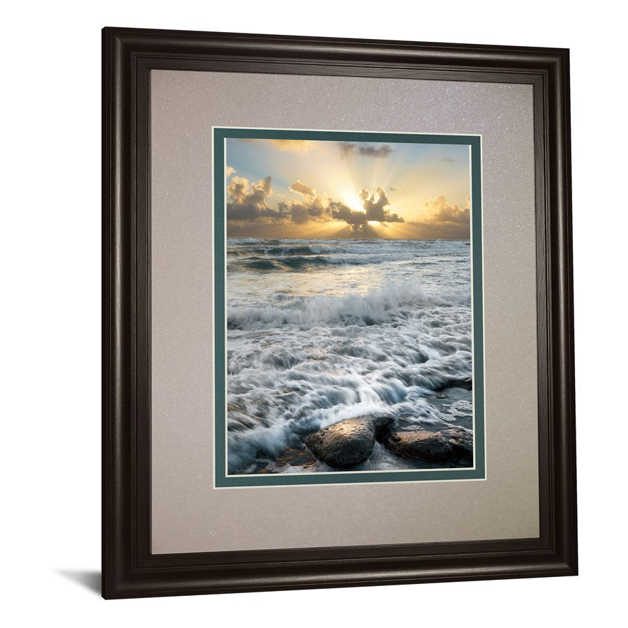 Classy Living Ocean Radiance 34x40in Wall Art | Contemporary Coastal Photograph in Dark Chocolate MDF Frame | Living Room & Office Decor | Model DM5829
