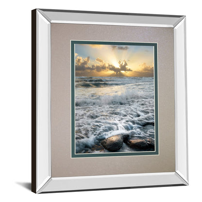 Classy Living Ocean Radiance Wall Art 34x40in | Contemporary Mirrored Frame & Double Matting | Living Room & Office Coastal Decor | 34 x | Model DM5829MF