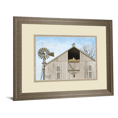 Classy Living Winds Aloft 40x34in Framed Wall Art | Traditional Tranquil Ash MDF Frame and Paper Graphic Art | Living Room & Office Decor | Model DM5835