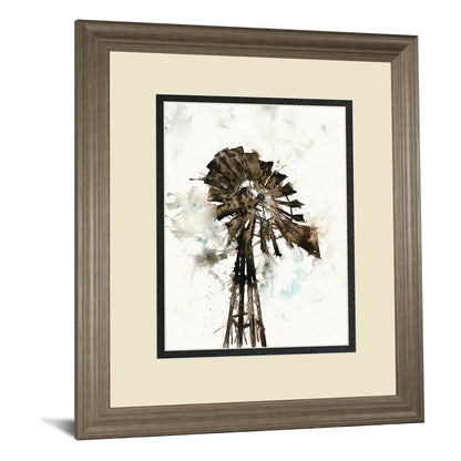 Classy Living Rustic Windmill Wall Art 34x40in | Transitional Tranquil Ash MDF Frame | Living Room & Office Decor | 34 x 40 x 1 in | Model DM5838
