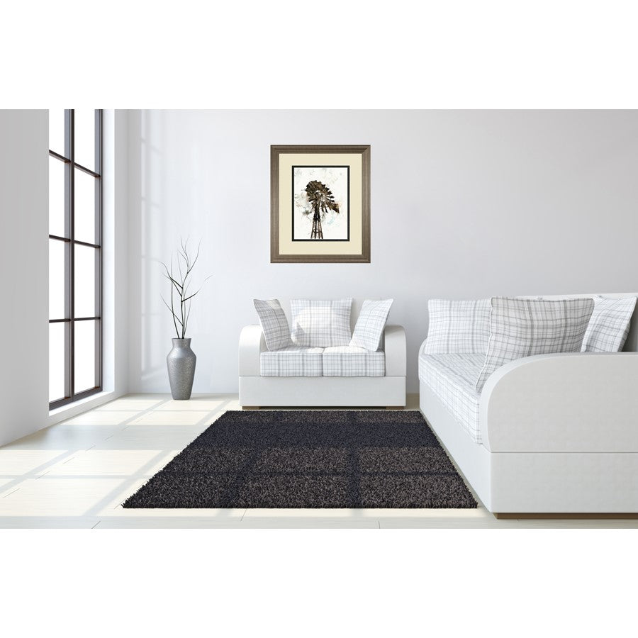 Classy Living Rustic Windmill Wall Art 34x40in | Transitional Tranquil Ash MDF Frame | Living Room & Office Decor | 34 x 40 x 1 in | Model DM5838