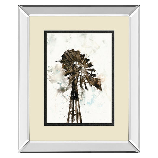 Classy Living Rustic Windmill Wall Art 34x40in | Transitional Mirrored Frame and Double Matting | Living Room & Office Decor | 34 x 40 x | Model DM5838MF