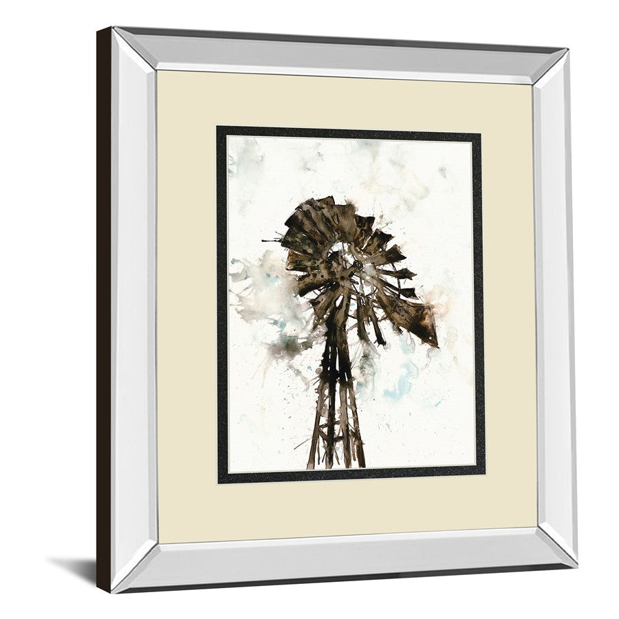 Classy Living Rustic Windmill Wall Art 34x40in | Transitional Mirrored Frame and Double Matting | Living Room & Office Decor | 34 x 40 x | Model DM5838MF