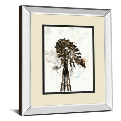 Classy Living Rustic Windmill Wall Art 34x40in | Transitional Mirrored Frame and Double Matting | Living Room & Office Decor | 34 x 40 x | Model DM5838MF